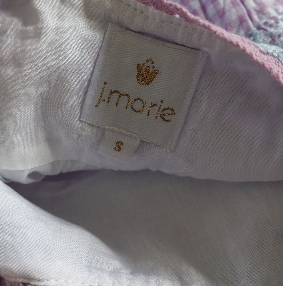 J. Marie Kayla Tiered Midi Dress Purple Gingham Embroidery S - Picture 3 of 12